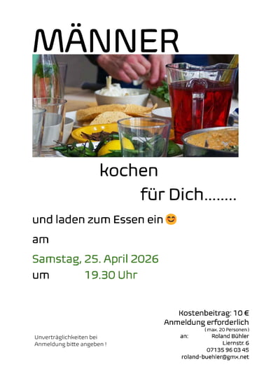 M&auml;nner kochen f&uuml;r dich